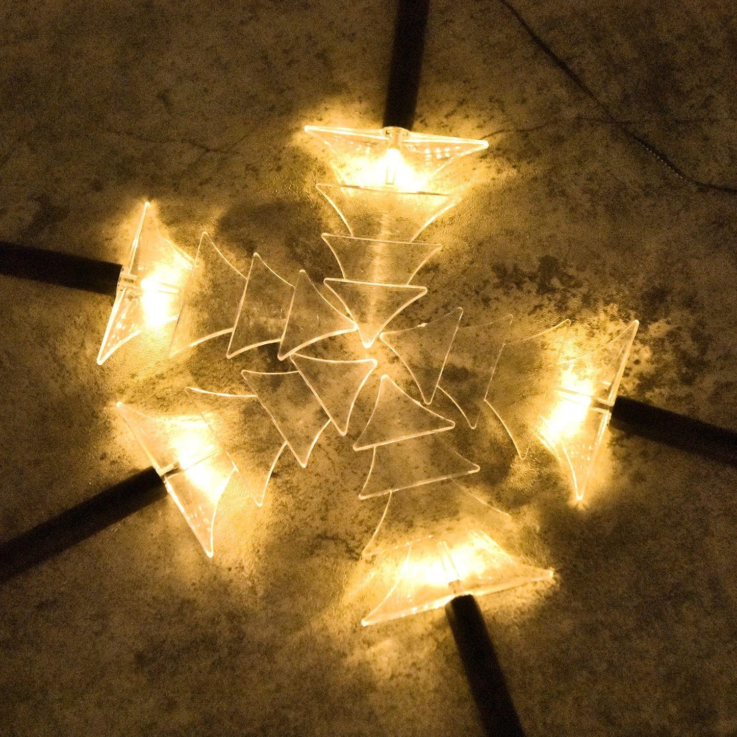 BRIGHTDECK Christmas Solar Pathway Lights Outdoor Decorations, 8 Modes Xmas Tree Candy Lights Waterproof Led Garden Stake Light for Walkway Yard Lawn Porch Holiday Decor (Red Tube Star, 5 Pack)