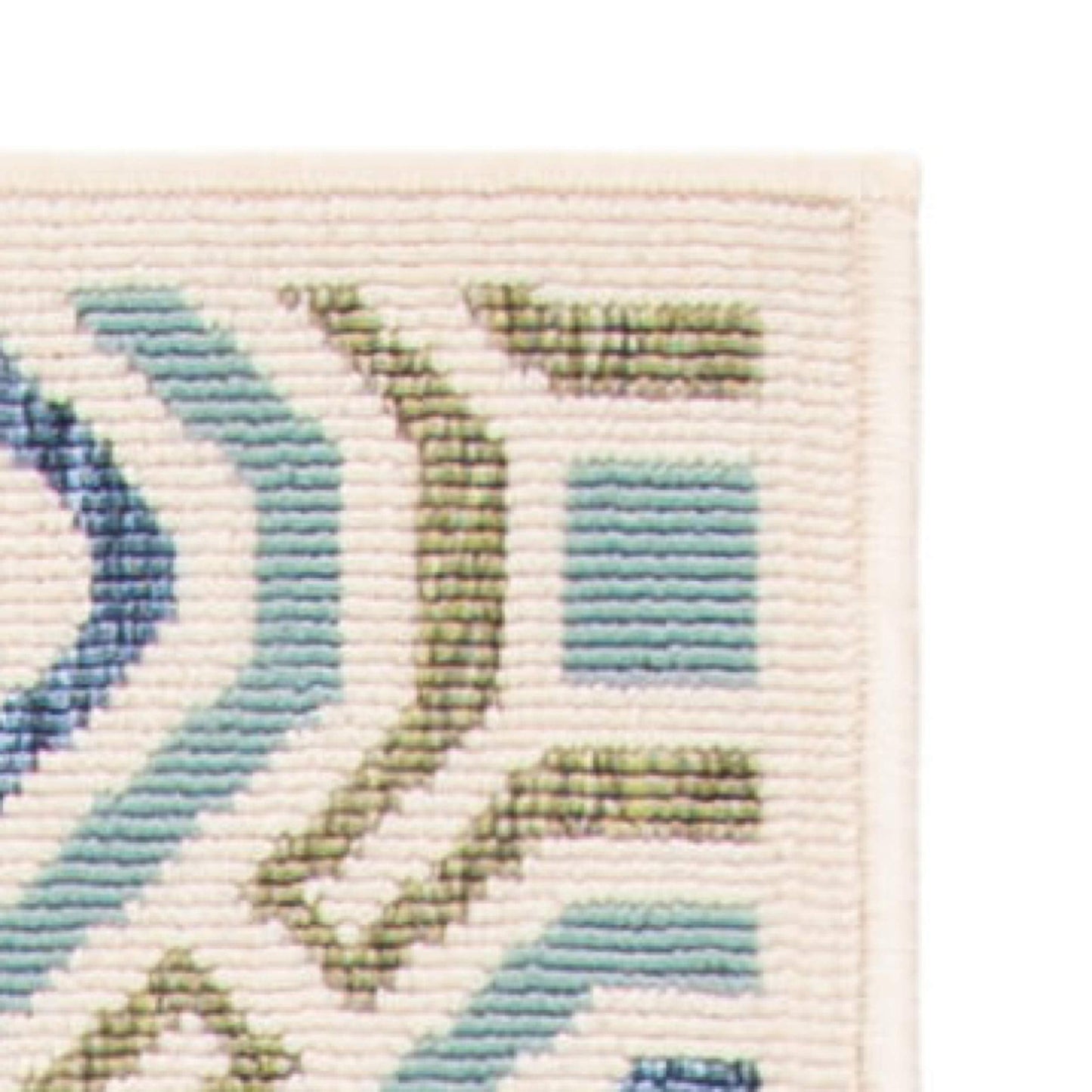SAFAVIEH Washable Rug Outdoor Veranda Collection - 6'7" x 9'6", Cream & Green, Non-Shedding & Easy to Clean, Ideal for Patio, Backyard, Mudroom (VER089-0614)