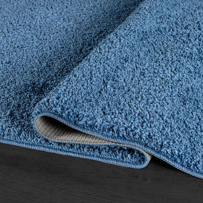 Area Rug 4x6 Blue Washable Indoor Rug Solid Non Slip Easy to Clean Non Shedding Indoor for Living Room Bedroom Kitchen Dining Room or Hallway (4 X 6 Blue)