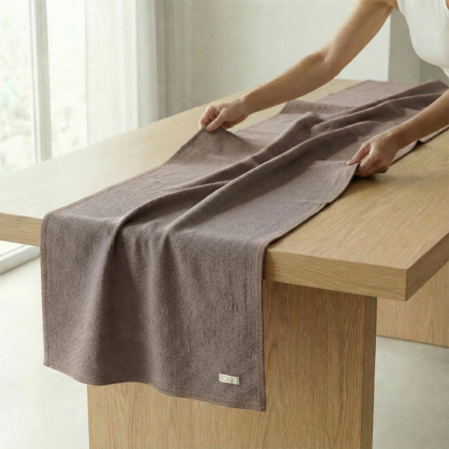 Jojomia Odin 100% Turkish Cotton Table Runner 27x70 Inch, Clean Edge, Oeko-TEX Certified, Machine Washable, for Dining Table, Farmhouse and Holiday Decor