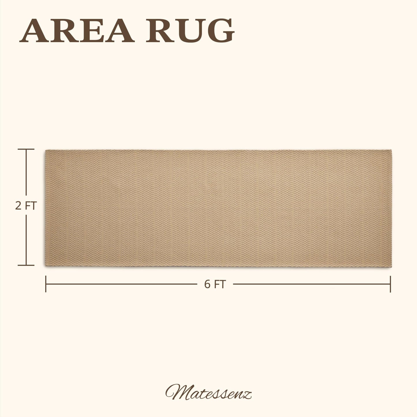 MatEssenz 2'x6' Faux Linen Runner Rug, Washable Woven Textured Long Hallway Carpet, Slip Resistant Gel Backing Indoor Floor Runner for Kitchen Entryway Laundry Room, Khaki