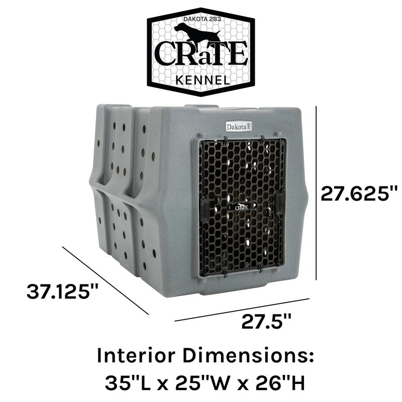 Dakota 283 Canine Rough and Tough Economy Dog Crate w/Removable Two-Way Door - Heavy Duty Outdoor Kennel for Large Breed Dogs (Olive, Large)