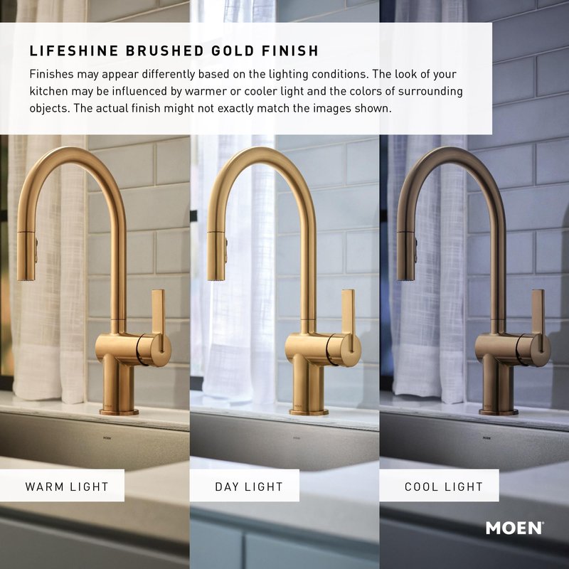 Moen Brushed Gold Push-N-Lock Tub and Shower Drain Kit with 1-1/2 Inch Threads, Plug and Overflow Cover, T90331BG
