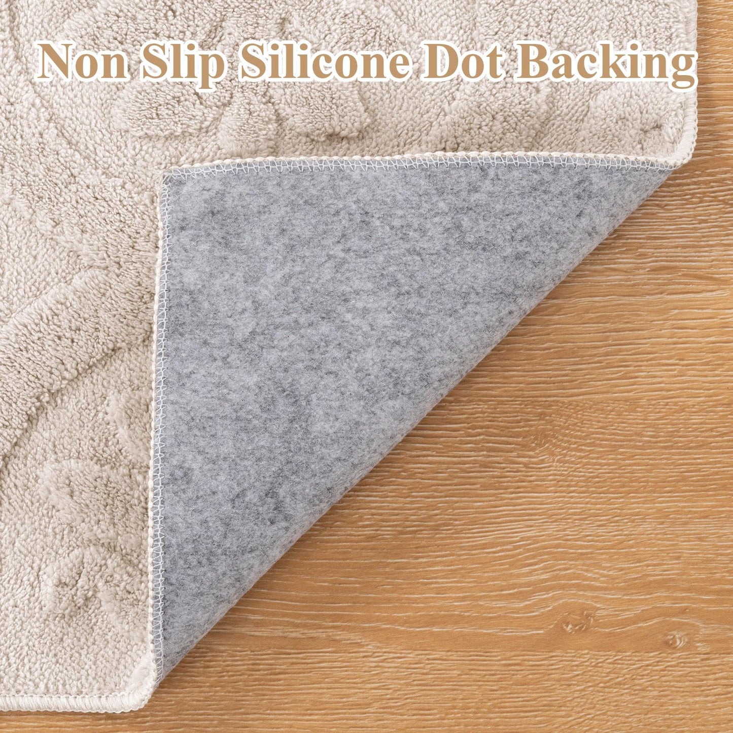 U'Artlines 6x9ft Washable Area Rug for Living Room, Neutral Beige Modern High-Low Pile Rug for Bedroom, Non Slip Soft Cozy Fluffy Large Floor Carpet for Dining Area, Kids Nursery Room