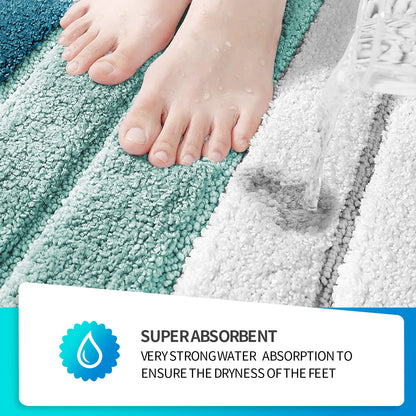 SiliPacks Bathroom Rugs 20"x20" Non-Slip Microfiber Contour Toilet Rugs U Shaped Carpet, Machine Washable Quick Dry Bath Mats for Bathroom, Bedroom and Kithchen -Turquoise