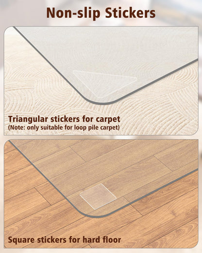 Soimeat Hard Frosted Office Chair Mat for High Pile Carpet and Hardwood Floor, 32" x 47.2" Anti-Slip Computer Rolling Chair Mat, Heavy Duty Chair Pad Under Desk Carpeted Floor Protector for Home, 1PCS