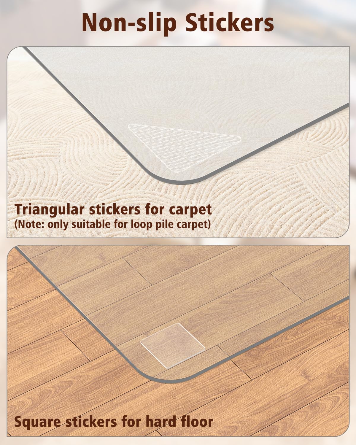 Soimeat Hard Frosted Office Chair Mat for High Pile Carpet and Hardwood Floor, 32" x 55" Anti-Slip Computer Rolling Chair Mat, Heavy Duty Chair Pad Under Desk Carpeted Floor Protector for Home, 1 PCS