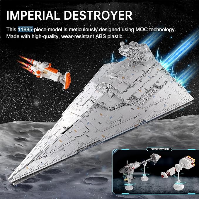 13135 Super Star Destroyer Model Imperial-Class I Star Destroyer Building Toy 11885+Pcs Collectible Buildable Highly Detailed Starship Construction Set Build and Play Awesome Toy Building Kit