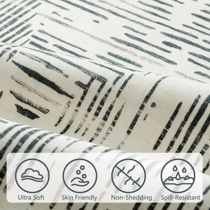 BLISSA 6x9 Area Rugs for Bedroom, Soft Washable Black White Lines Modern Abstract Throw Rug Non-Slip Striped Minimalist Floor Carpet for Living Room Dining Room Office Nursery Classroom Home Decor