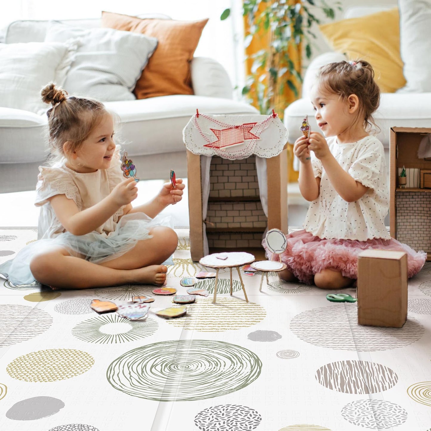 Extra Large Baby Play Mat 79x70, Foldable Baby Play Mat for Floor, Waterproof, Safe & Thick Playmats for Babies and Toddlers, Non-Slip Backing Safe for Crawling&Tummy Time, Indoor & Outdoor Use