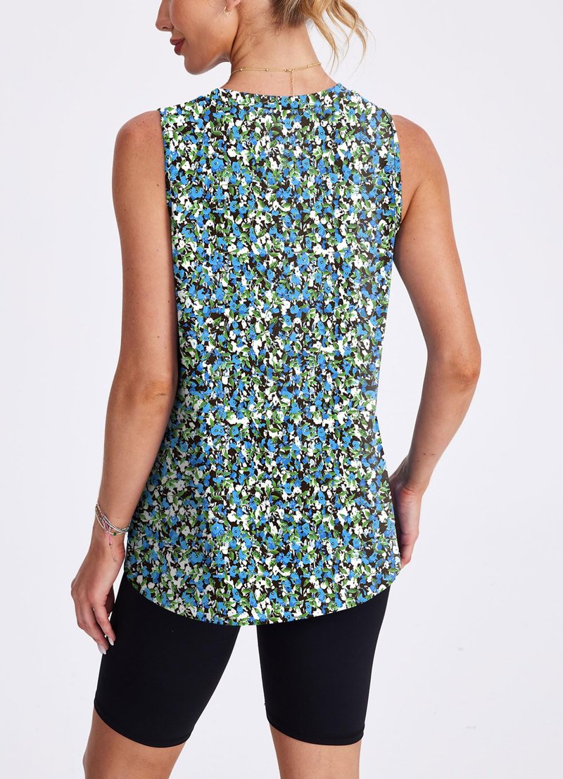 XIEERDUO Workout Tank Tops for Women Sleeveless Running Shirts Activewear Gym Yoga Floral Tops L