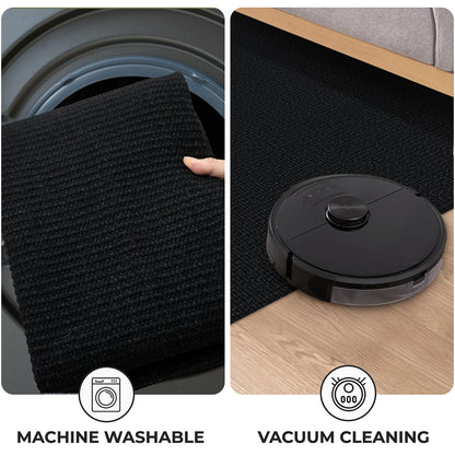 KOZYFLY Washable Area Rug 2x3 Ft Small Entryway Rug Indoor Door Mat Non Slip Front Door Rugs Indoor Braided Cotton Floor Carpet for Front Entrance Bathroom Kitchen Foyer, Black