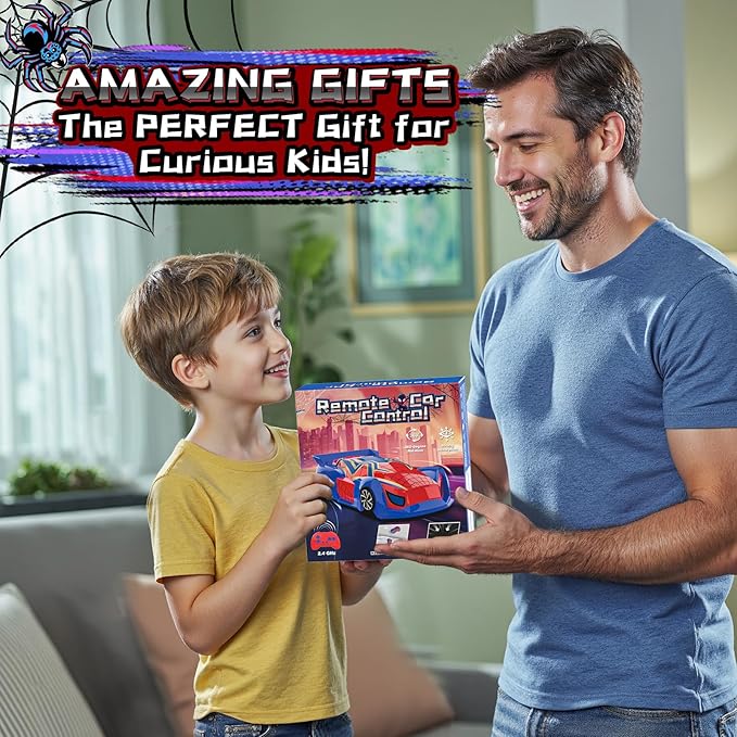 Wall Climbing Remote Control Car Mini Spider 360° Rotating RC Stunt Car Rechargeable RC Cars Toys for 3 4 5 6 7 8 9 10 11 12 Year Old Boys Girls Kids