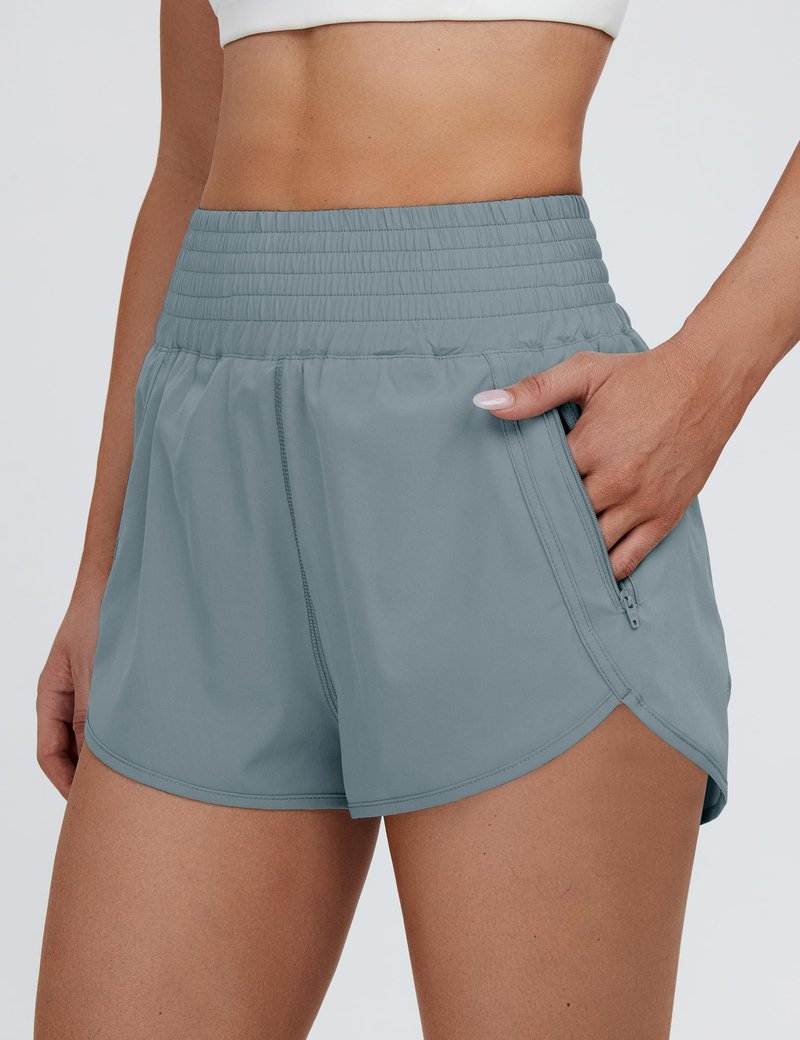 BMJL Women's High Waisted Athletic Shorts Pocket Workout Shorts Gym Sporty Running Shorts(XS,Denim Blue371)