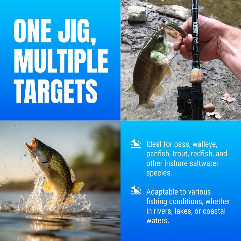 Reaction Tackle Ball Jig Heads - Round Head Jigs for Bass, Walleye, Crappie and Panfish - Soft Plastic Jig Heads for Freshwater and Saltwater - 3/8 Oz - 3/0 Hook Green Pumpkin (10-Pack)