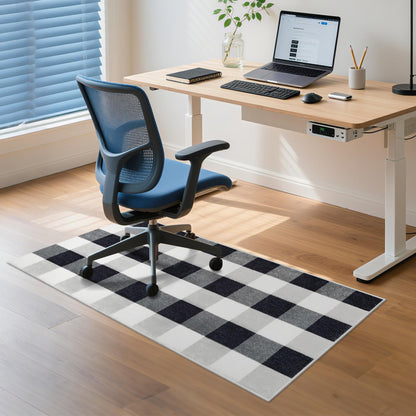 ZJYeRug 2X4 Buffalo Plaid Rug for Entryway,Machine Washable Black and White Checkered Small Runner Rugs for Indoor,Non Slip Soft Mat for Farmhouse Kitchen Porch Bedroom Living Room Hallway Christmas