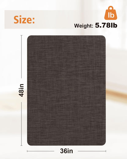 Carvapet Office Chair Mat for Hardwood Floor, 36x48 Inch Heavy Duty Floor Protector, Non Slip Desk Chair Mat for Rolling Computer Gaming Chairs, Easy to Clean Dark Brown