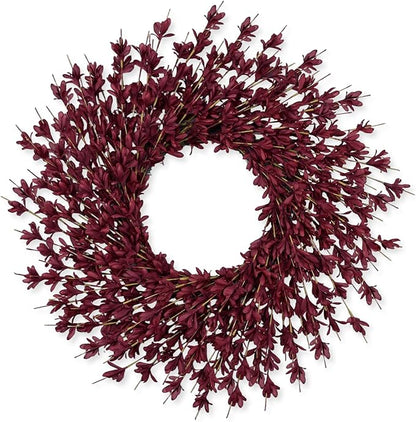 26 Inch Realistic Fall Wreaths for Front Door Outside Autumn Wreath Outdoor Indoors Fall Decorations for Home Thanksgiving Halloween Holiday Decorations Clearance for Wall Porch Door (Wine Red)