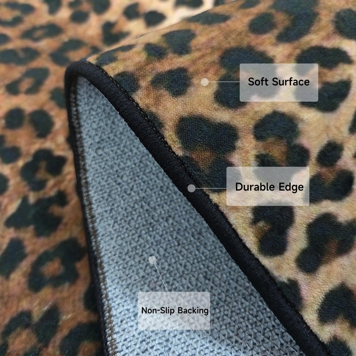 Aukib Leopard Rug 4x6 Cheetah Print Washable Non-Slip Rug Ultra Soft Low-Pile Indoor Carpet for Living Dining Playroom