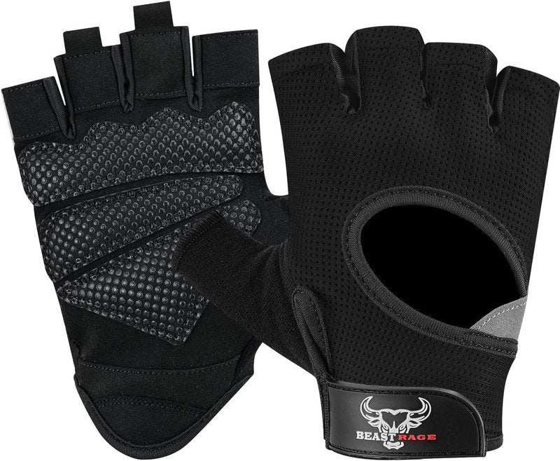 Fingerless Weight Lifting Gloves - Breathable Gym Gloves with Palm Protection for Men & Women | Ideal for Weightlifting, Cycling, and Training