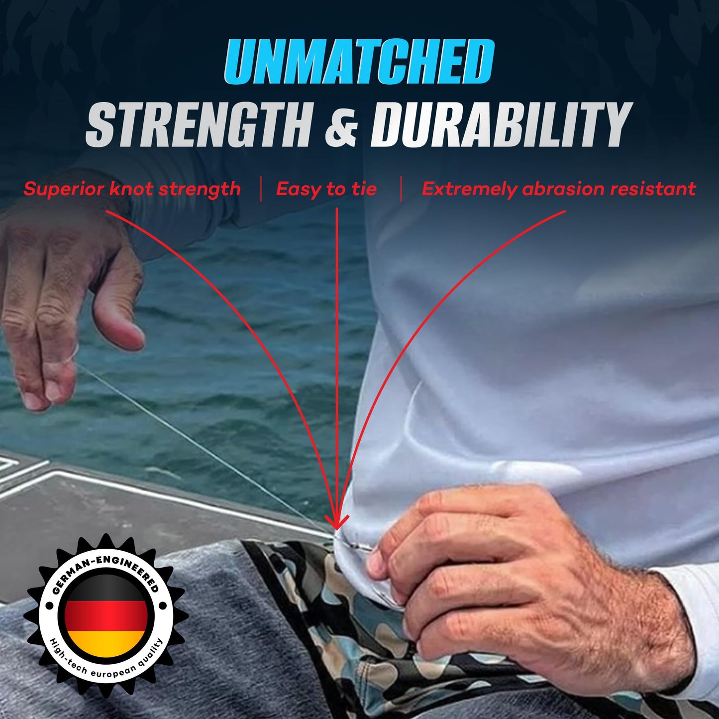 TrikFish Monofilament Leader Line for Saltwater Fishing - Premium Mono Leader Fishing Line - Saltwater Leader Material - Clear, High-Strength & Abrasion Resistance, User-friendly Wrist Spool - 50 Yard