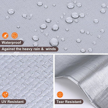 Patiobay Tarp 8x10 Feet, 10 Mil Waterproof Tarps Heavy Duty with Grommets Every 23.6", Thick Plastic Tarp, UV Resistant Tear&Fade Resistant, Reinforced Edges for Outdoor Pool Camp Tent