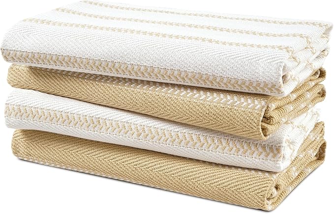 LANE LINEN Kitchen Towels Set of 4-18”x28” Absorbent Cotton Dish Towels
