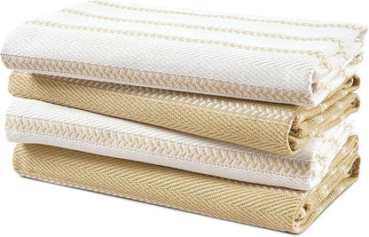 LANE LINEN Kitchen Towels Set of 4-18”x28” Absorbent Cotton Dish Towels