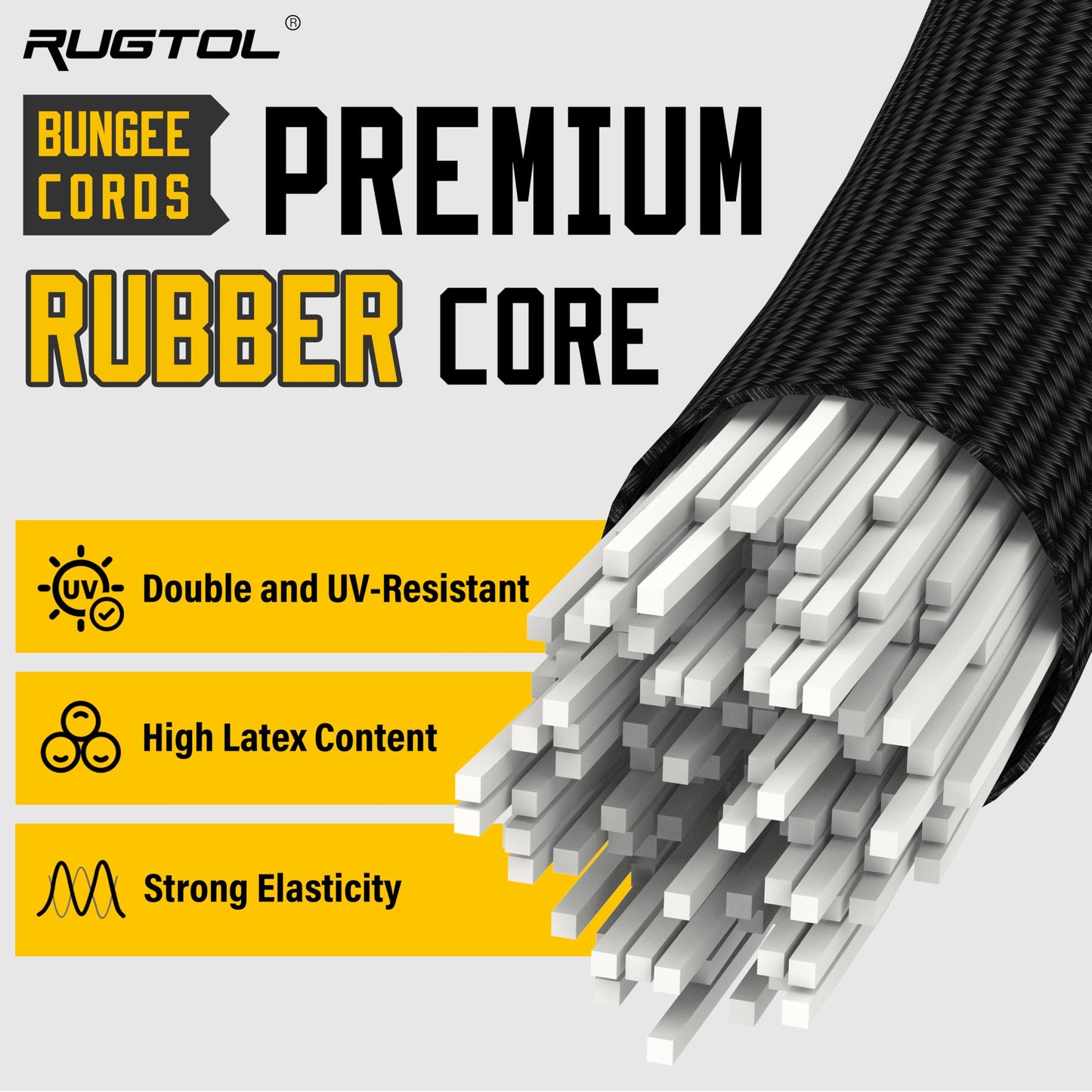 Bungee Cords with Carabiner, 12 Inch Long Heavy Duty Bungee Cords with Carabiner Clip Outdoor, 1/3 Inch Black Extra Strong Elastic Rope with Carabiner Hooks for Camping, Tarps, Bike Rack, Tent, 4 Pack