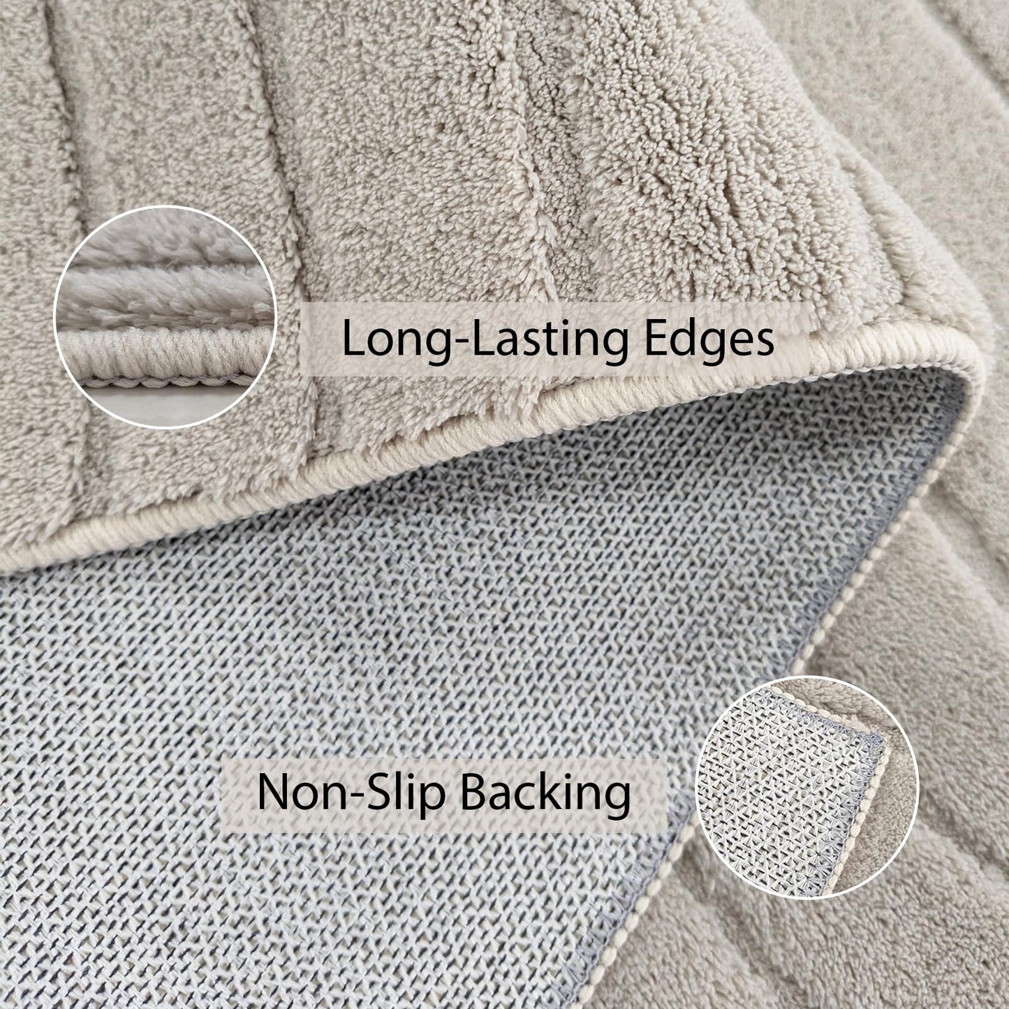 Lacomfy Soft Cozy Fluffy Arch Pattern Area Rug High-Low Pile Living Room Rug Modern Minimalist Throw Carpet - Nonslip, Washable, Soft Bedroom Rug (Stripe,Cream,4x5.3)