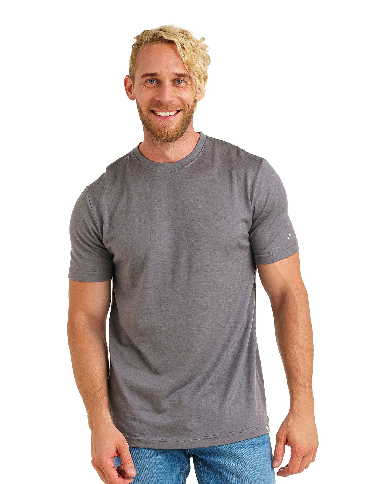 Merino.tech Merino Wool T-Shirt Mens - 100% Merino Wool Undershirt Lightweight Base Layer (Large, Perfect Grey)