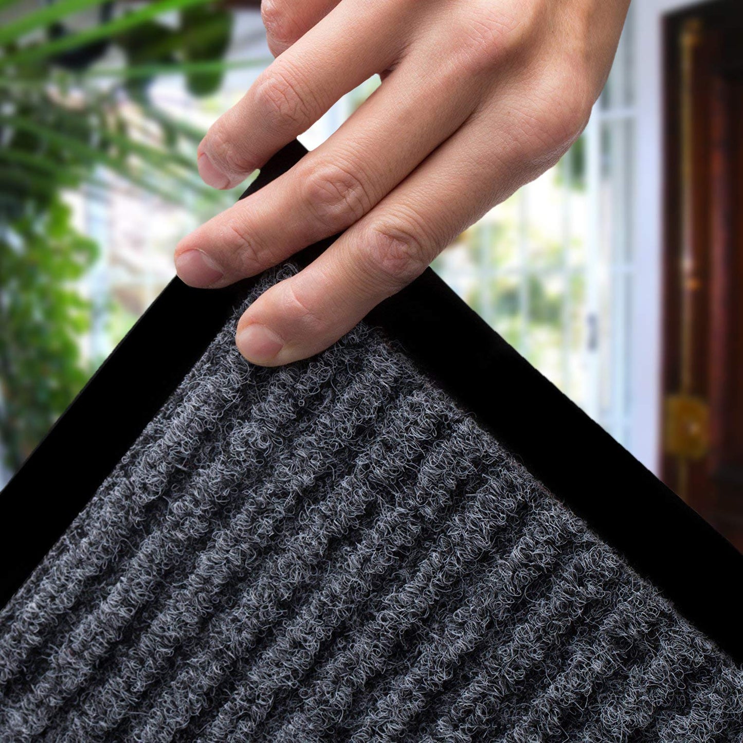 LuxUrux® Durable Rubber 3'x5' Commercial Door Mat - Heavy Duty, Indoor/Outdoor, Easy Clean, Waterproof, Patio, Garage - Commercial Floor Mat for Entry (3 x 5 Feet)
