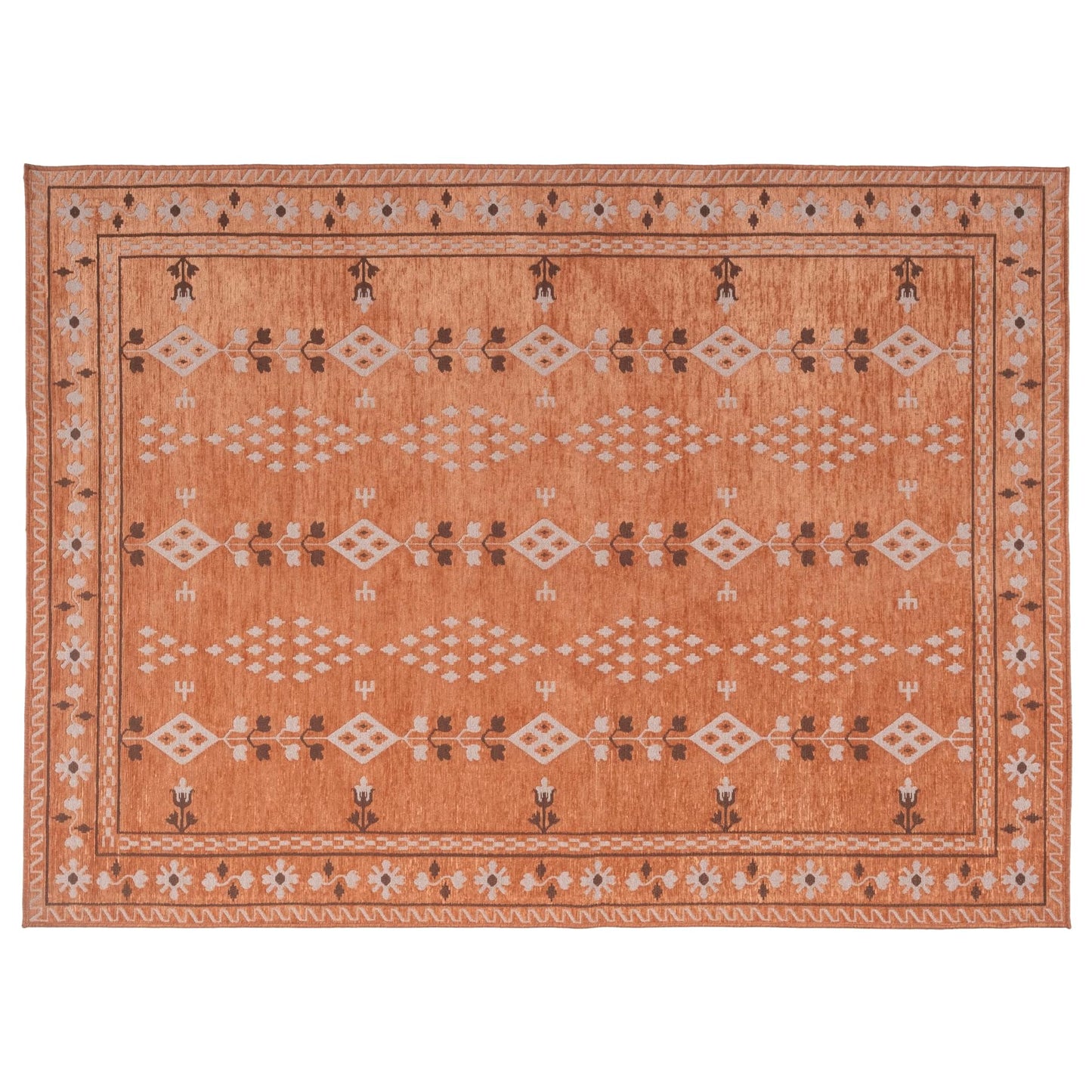 Revival Rugs Garland 7'x9' Washable Area Rug for Living Room Bedroom Dining Room - Oeko-TEX Certified, Peach