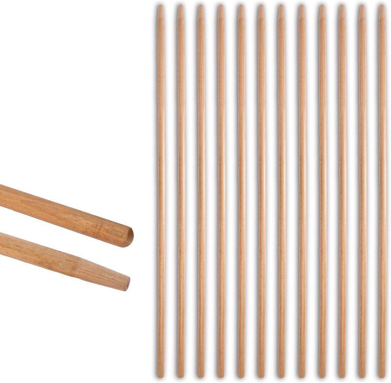 Marshalltown 60-Inch Tapered Broom Handle - Fir Hardwood, 12 Pack | Durable Wooden Poles for Cleaning