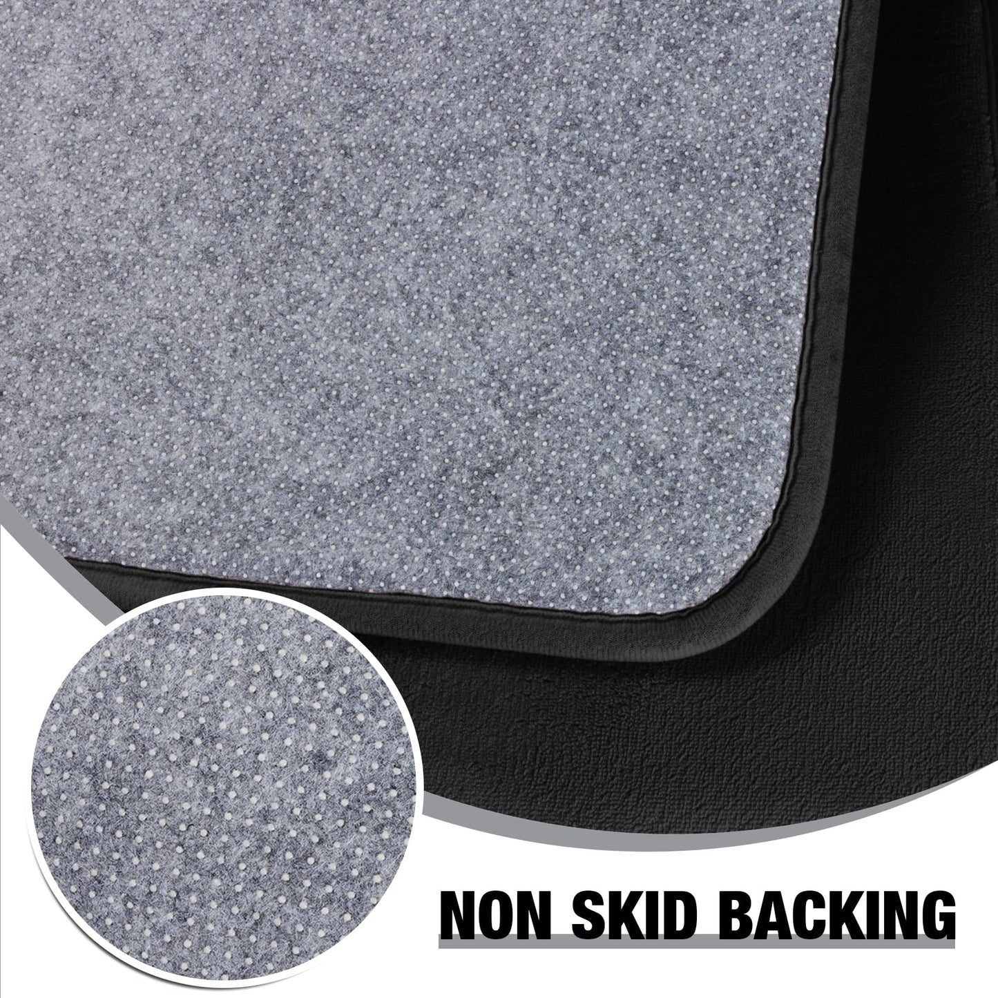 Black Memory Foam Bath Runner Mat Long Bathroom Rug Microfiber Bathroom Carpet Non Slip Soft Absorbent Washable Bathrug,24" x 60"
