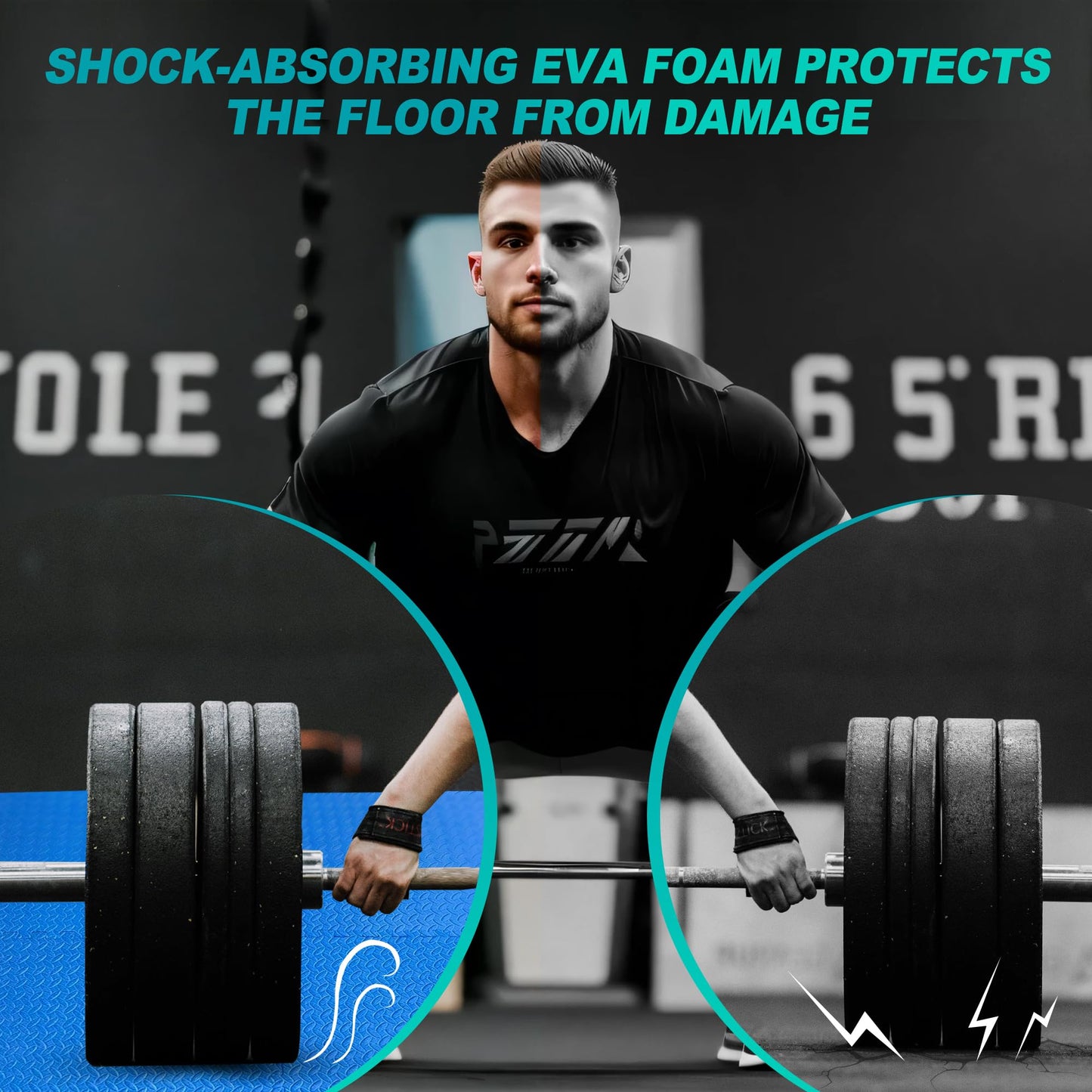 Mat Block Interlocking Foam Tiles Puzzle Mats for Floor 24 SQ FT, 1/2 inch, 6 Tiles, EVA Gym Mat Flooring Exercise Equipment Mat for Home Gym Equipment, Blue