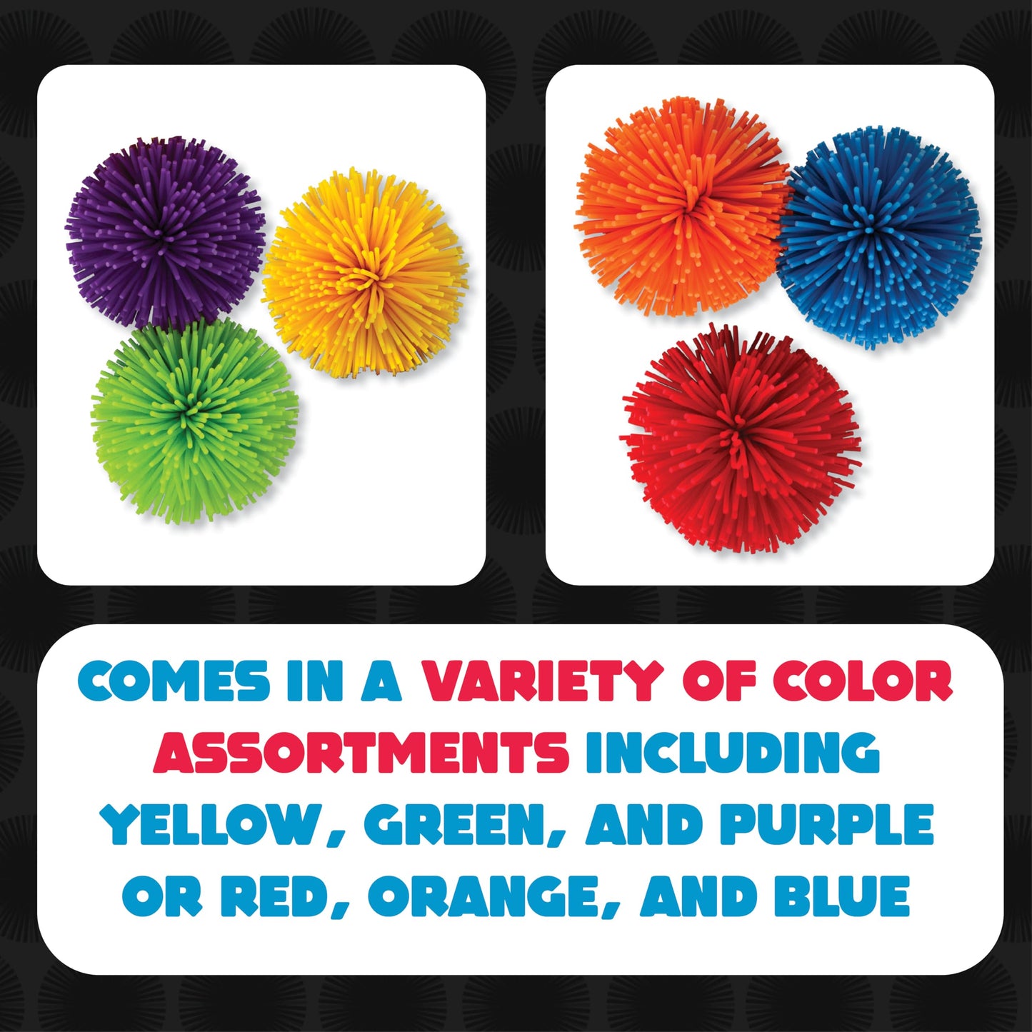Koosh MINI Balls, Mini Variety 3 Pack - Beach Outdoor Games for Adults and Family, Fidget Toys, Koosh Balls, Screen-Free, Ages 3+