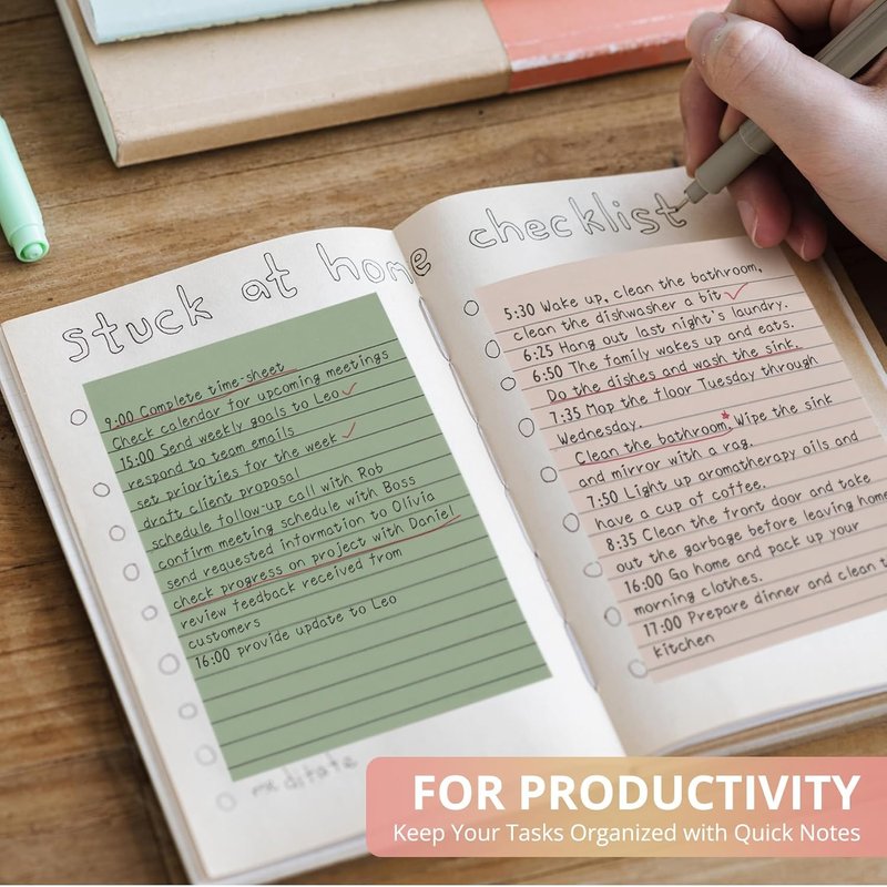Lined Sticky Notes - 24 Pads, 4x6 Inches, Multi-Color Memo Note Pads | Super Sticking Power for Office & Home