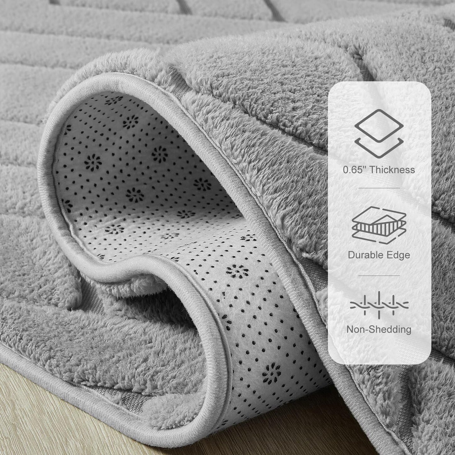 Macgace Ultra Soft Grey Area Rug for Bedroom, 4x6 Modern Geometric Shag Rugs with Nonslip Backing for Living Room, Washable Fuzzy Carpet for Cozy Kids Room Nursery
