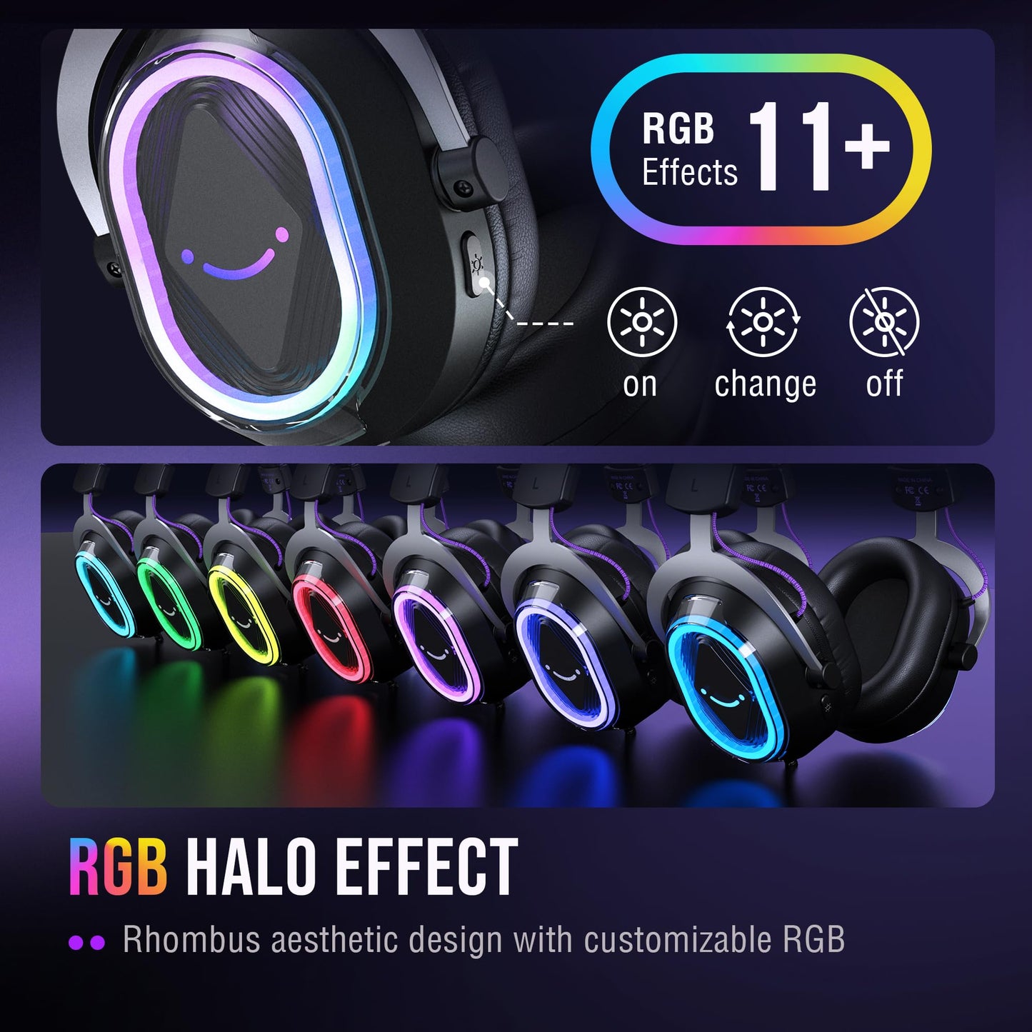 FIFINE Wired USB Gaming Headset: 7.1 Surround Sound - Vibrant Customizable RGB - Game/Chat Balance, Gamer Headphone with Noise Canceling Mic for PC, PS5/PS4, Laptop, Mac - AmpliGame H13BP
