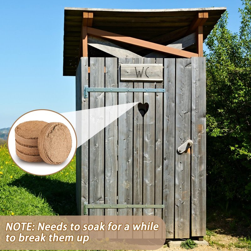 LEIFIDE Composting Toilet Coconut Coir Disks Coir Soil Disc for Organic Composting Toilet Indoor Outdoor Use, 3.94 x 0.59 Inches(24 Pcs)