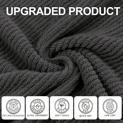 VOOVA & MOVAS Gray Hand Towels for Bathroom, Large 18" x 28"