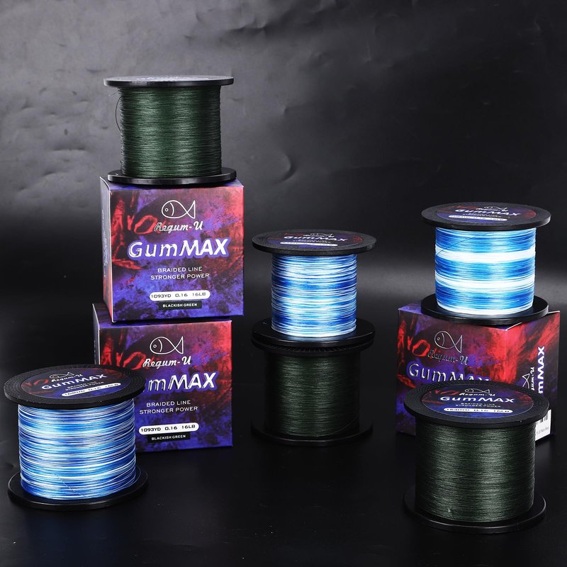 GumMAX 8X Stealth Braided Fishing Line 1093 Yards / 100 LB Abrasion Resistant Superline Zero Stretch & Smaller Diameter Confuse & Catch Big Fish Better in Saltwater & Freshwater (Navy Blue)