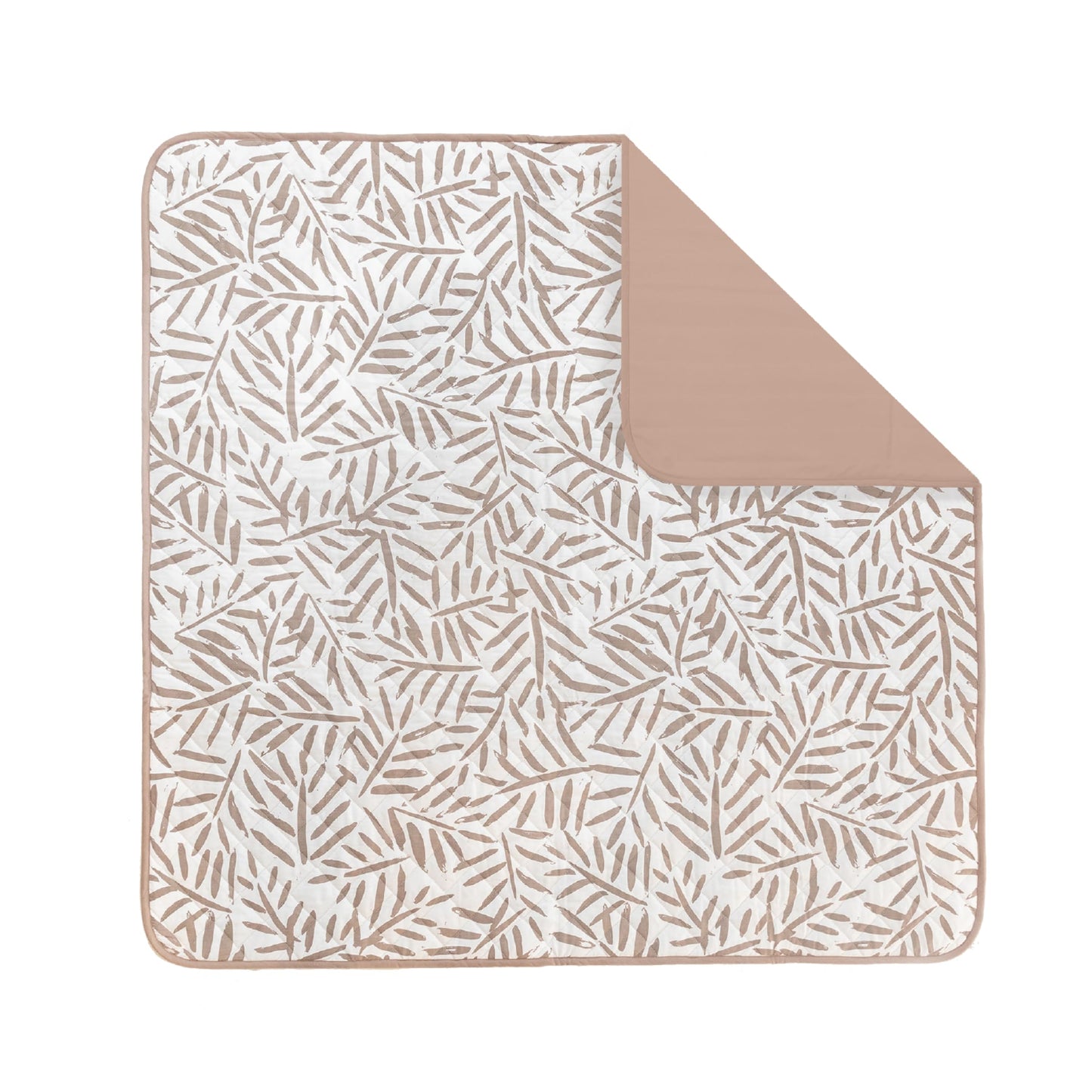 Toddlekind Portable Baby Mat – Organic Cotton 47" x 47" Reversible Indoor/Outdoor Playmat for Babies, Toddlers, Picnics, Patio, and Garden Use 0m+ Tan (Taupe)