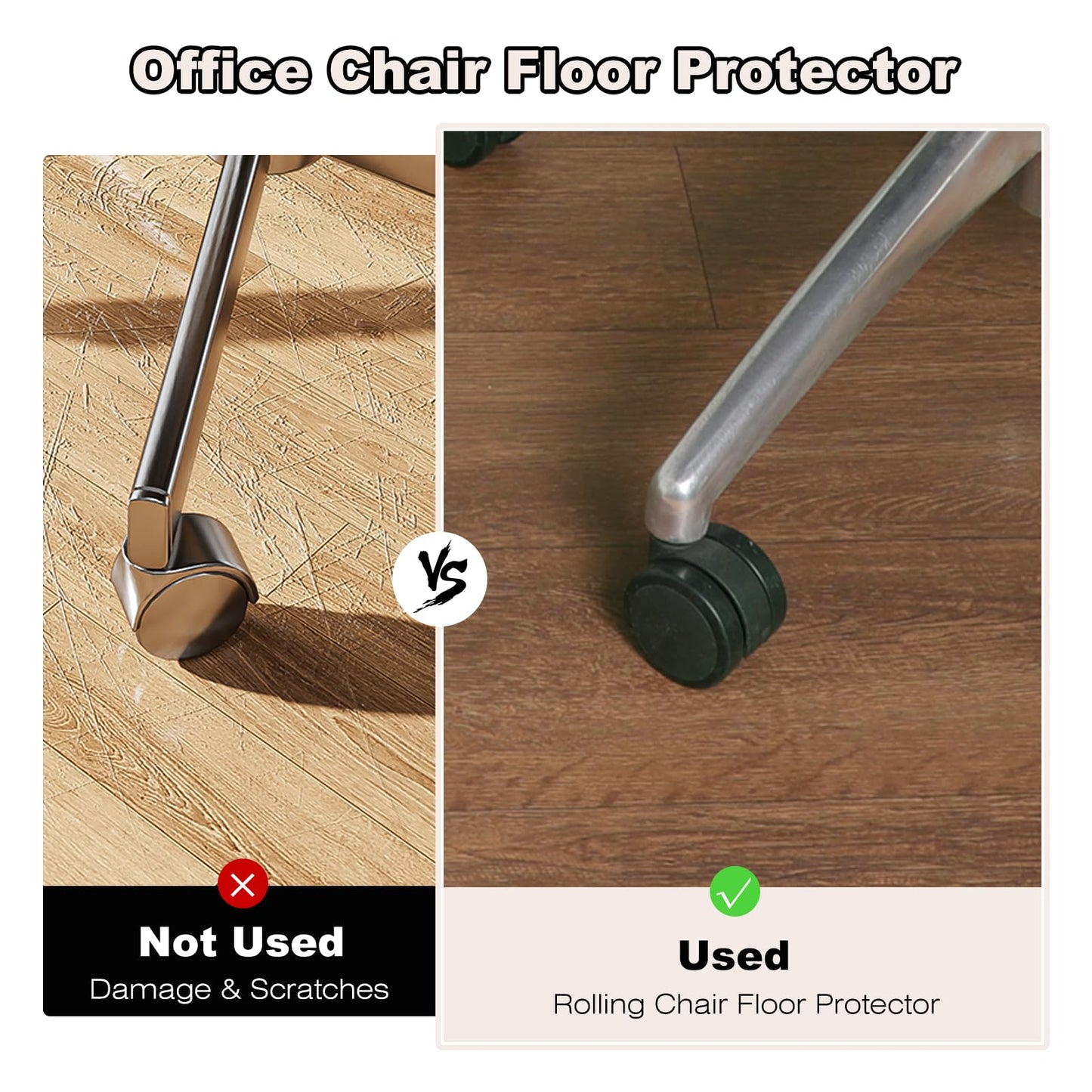 Upgraded 58"x 75" Heavy Duty Mat for Office Chair on Hardwood Floors, Non-Slip PVC Chair Mats for Hardwood Floors, Scratch-Resistant Desk Chairs Mat for Hard Floor, Under Desk Mats for Rolling Chairs