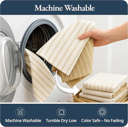 LANE LINEN Kitchen Towels Set of 4-18”x28” Absorbent Cotton Dish Towels