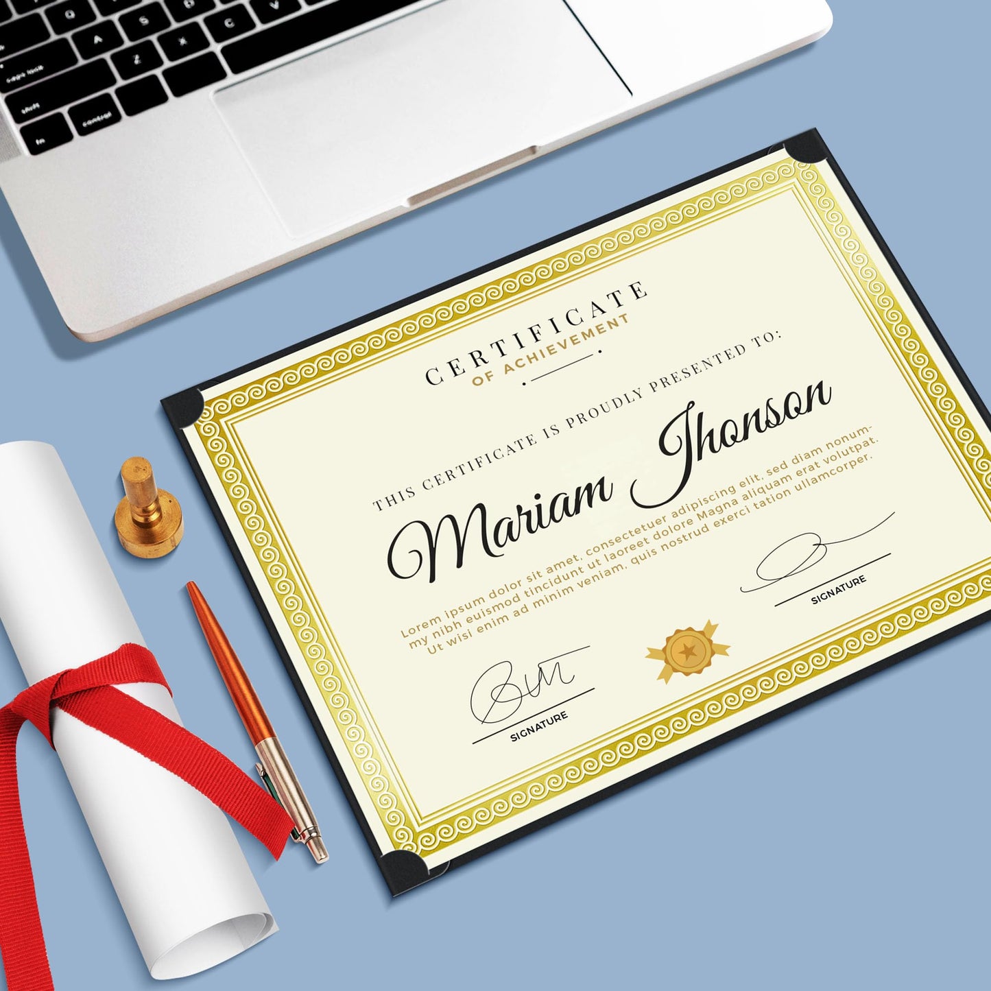 SUNEE Single Sided Certificate Holders, 50 Packs Black Diploma Holders, Certificate Covers with Gold Foil Border for Letter Size 8.5 x 11 Certificate Paper, Cardstock, Award, Graduation, Documents