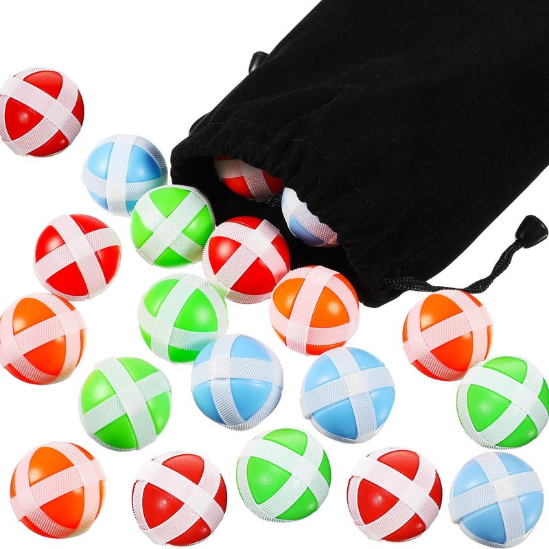 Skylety 20 Pieces Sticky Balls for Fabric Dart Board, Dart Hook and Loop Safe Sport Balls Darts Accessories for Indoor and Outdoor Party(1.34 Inch,Red, Blue, Green, Orange)