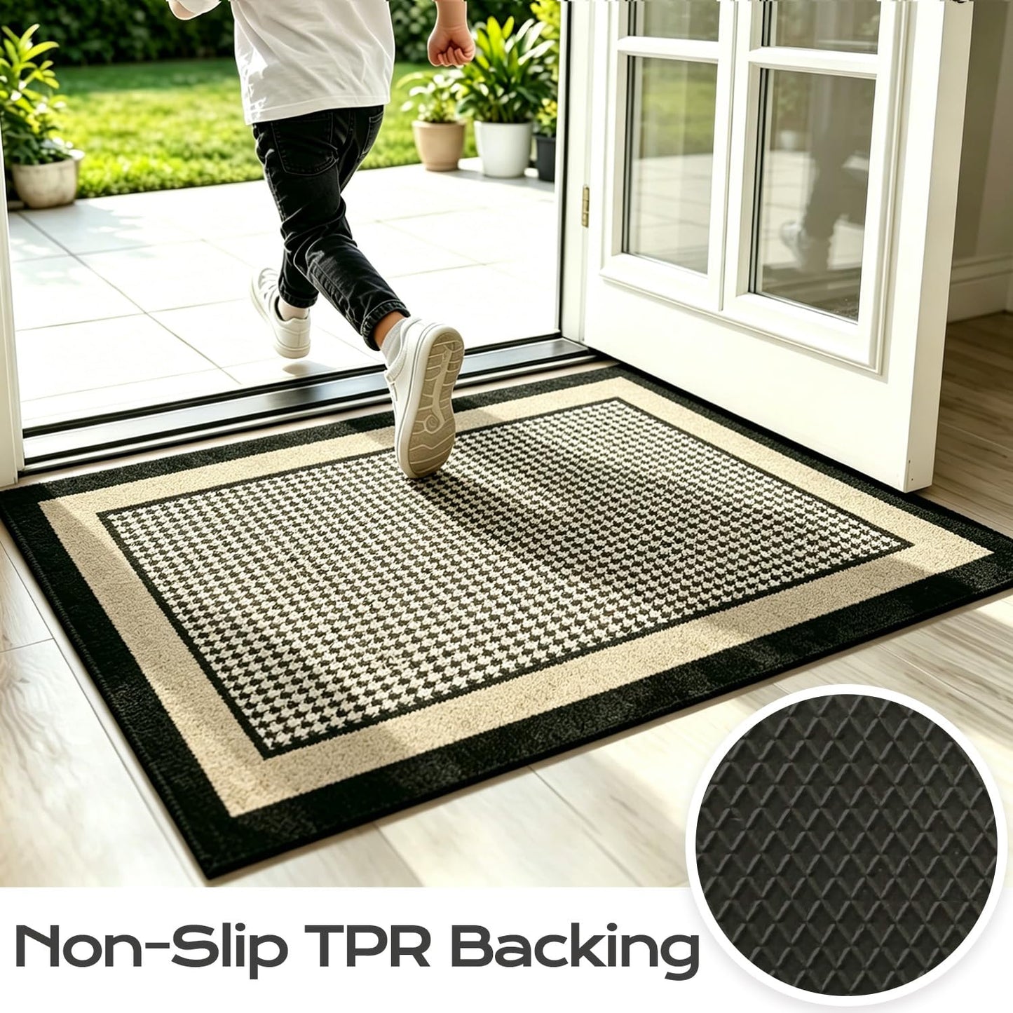 Dirt Trapper Mud Mat for Dog Muddy Paws, Non-Slip Washable Low Profile Doormat, Absorbent Stain Fade Resistant Quick Dry Entrance Mat for Indoor Outdoor Front Back Door Entryway Patio Porch(Mist)