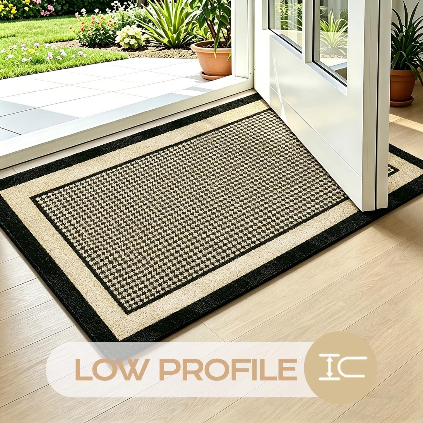 Dirt Trapper Mud Mat for Dog Muddy Paws, Non-Slip Washable Low Profile Doormat, Absorbent Stain Fade Resistant Quick Dry Entrance Mat for Indoor Outdoor Front Back Door Entryway Patio Porch(Mist)